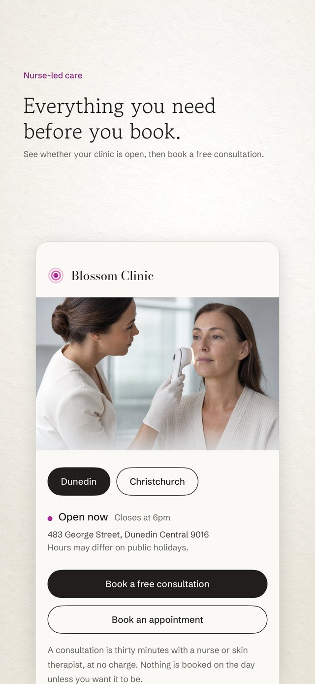 Blossom Clinic app: everything you need before you book